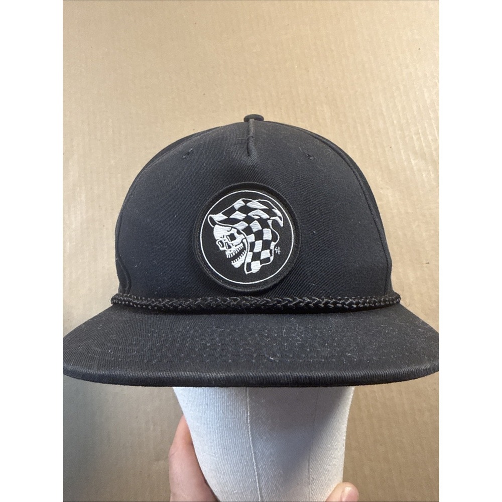 Vans Grim Reaper Hat Black Checker Faded Skater SnapBack Cap